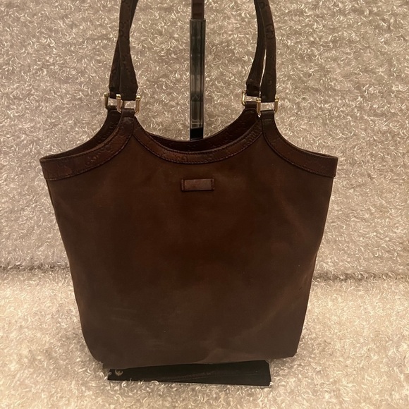 GUCCI Shoulder Bag Tote 279153 Canvas Leather Trim - Picture 1 of 15